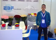 Fernando Brito with EBF Cargo, an air fright agency from Ecuador. In its wake, Ecuadorian rose grower Bella Rosa also participated in Proflora.